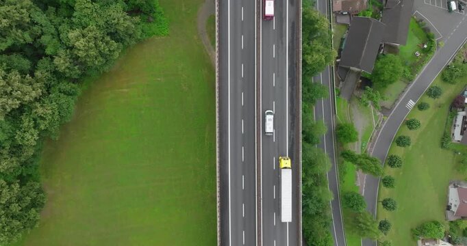 Highway seen from above, Chiusa, Province of Bolzano, Italy
