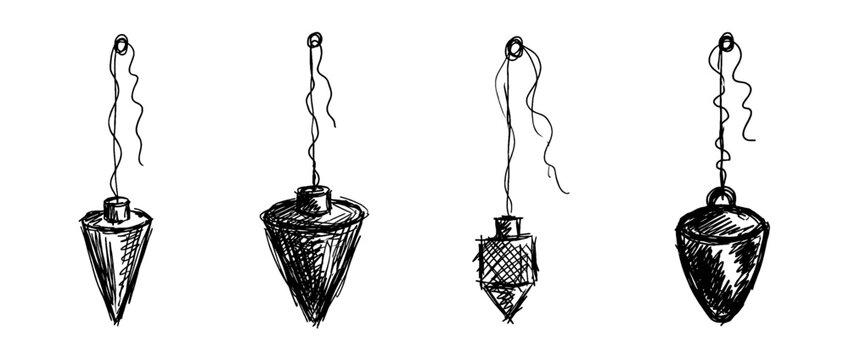 plumb bob , pen scribble , kid Hand drawn , vector