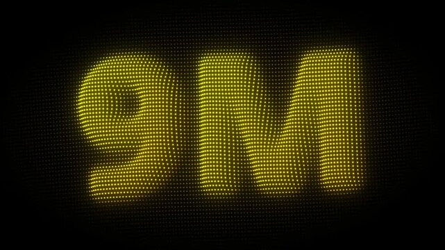 3D Golden 9M, Nine Million Number Particle Animation on Dark Background, Glowing Dot Grid 3D Rotating Million Milestone Symbol Seamless Loop, 4K