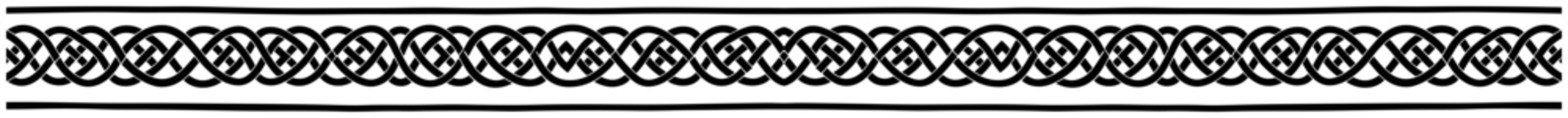 Celtic knot border with interlaced geometric pattern in decorative line art style
