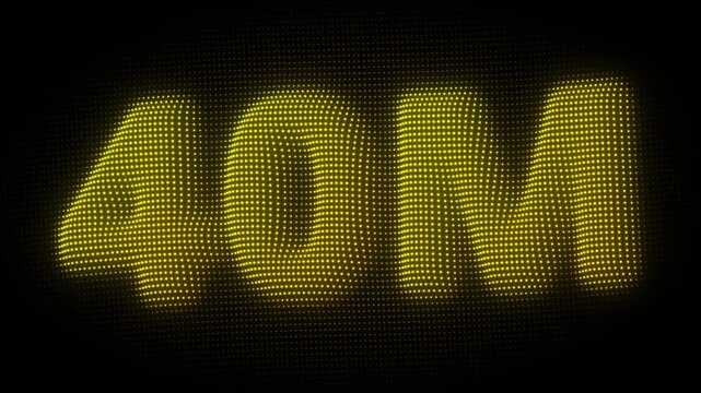 3D Golden 40M, Forty Million Number Particle Animation on Dark Background, Glowing Dot Grid 3D Rotating Million Milestone Symbol Seamless Loop, 4K