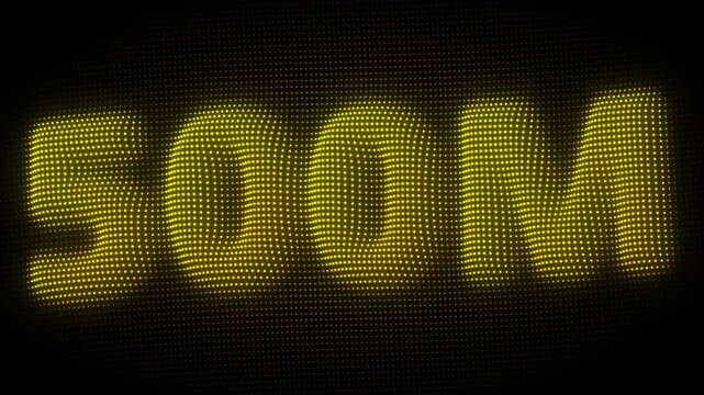 3D Golden 500M, Five Hundred Million Number Particle Animation on Dark Background, Glowing Dot Grid 3D Rotating Million Milestone Symbol Seamless Loop, 4K