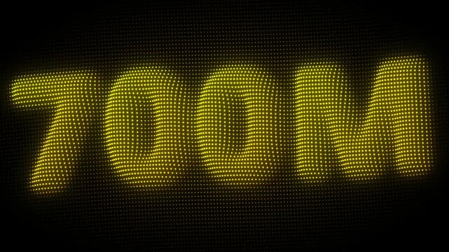 3D Golden 700M, Seven Hundred Million Number Particle Animation on Dark Background, Glowing Dot Grid 3D Rotating Million Milestone Symbol Seamless Loop, 4K