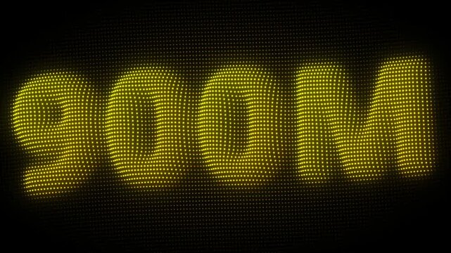 3D Golden 900M, Nine Hundred Million Number Particle Animation on Dark Background, Glowing Dot Grid 3D Rotating Million Milestone Symbol Seamless Loop, 4K