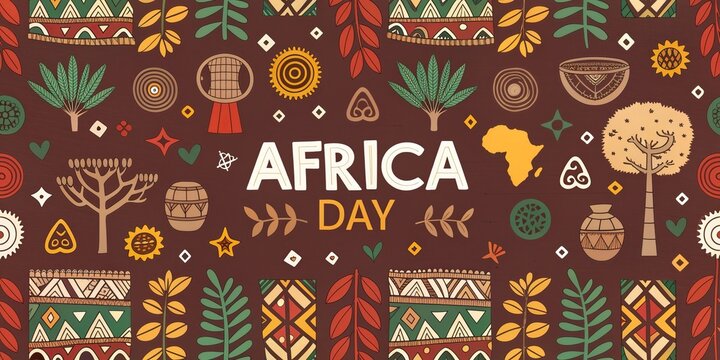 African culture geometric pattern banner ethnic ornament colorful tribal background