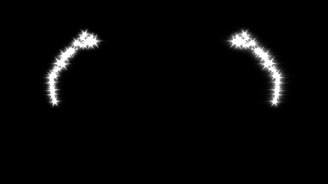 Luxury white glitter sparkles line trail, magic sparkles glitter line stars, magic dust, pixie dust path and black screen, glitter stars background overlay.