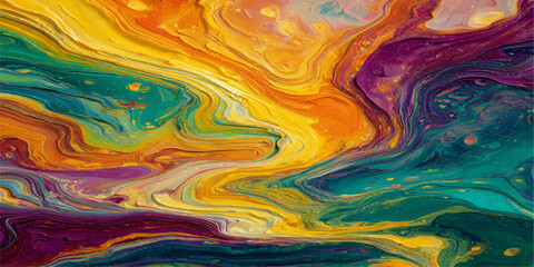 Abstract Expressionism painting in vibrant hues. It would be a stunning addition to any art collection. © jaduuu