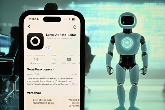 Germany &ndash; May 6, 2026: Lensa AI App on a phone