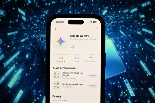Germany &ndash; May 6, 2026: Gemini App on the phone