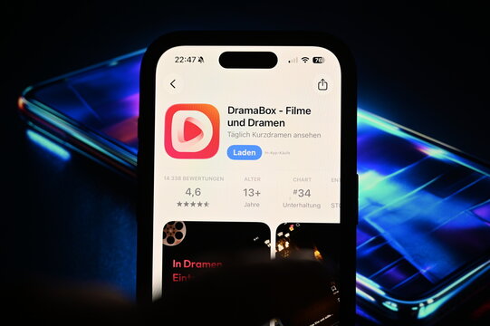 Germany &ndash; May 6, 2026: DramaBox App on a phone
