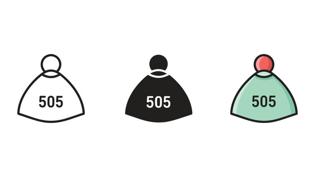 three diverse 505 error icons in flat design vector illustration