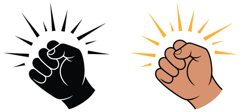 Knock icon human hand performing knocking gesture with impact lines symbolizing door knock, entry request, alert notification, and communication signal in clean vector
