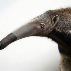 Fototapeta premium Close up of a curious Giant Anteater isolated against a white background