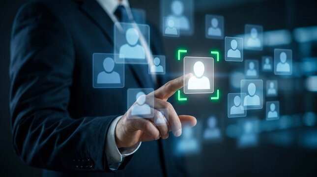 Customer targeting and personalized communication with marketing automation. Marketer selecting audience segments.