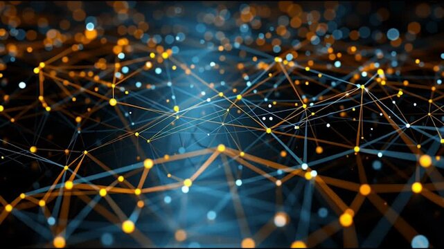 Abstract business connection of lines from nodes It is connected to endless nodes and represents the innovation of communication in the network.abstract innovative cyber security network,