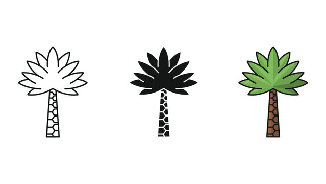 three palm trees with power lines vector illustration flat design