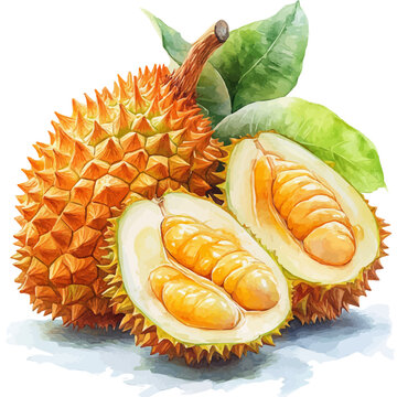 Pulasan, watercolor vector, isolated on a white background.