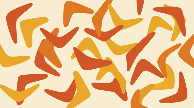 Mid-Century boomerang pattern in burnt orange and harvest gold