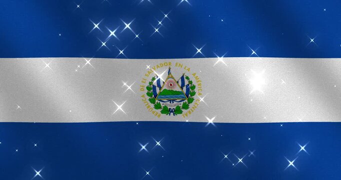 El Salvador Flag Glitter Background