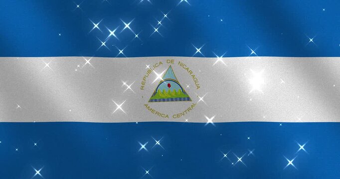 Nicaragua Flag Glitter Background
