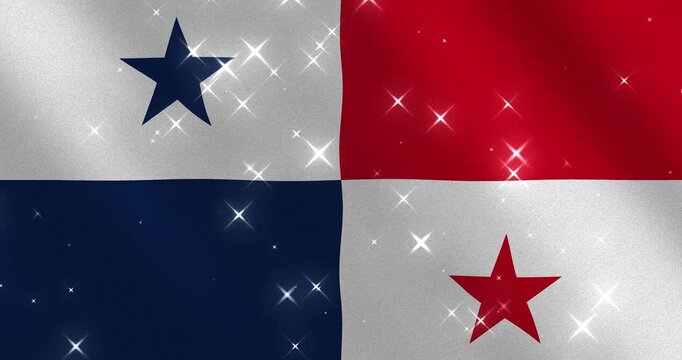 Panama Flag Glitter Background