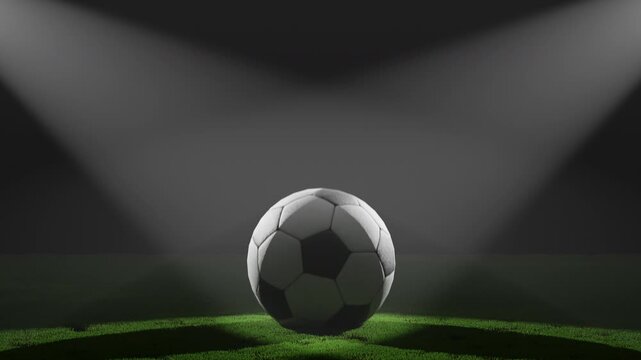 Ball Dropping In The Stadium Grass With Lights On Animation