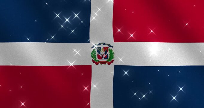 Dominican Republic Flag Glitter Background
