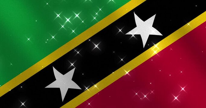 Saint Kitts and Nevis Flag Glitter Background