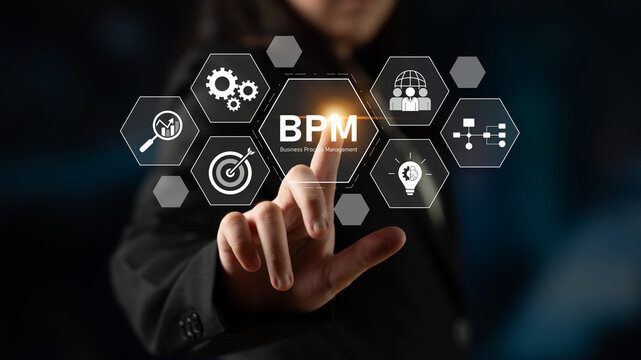 Business Process Management concept showing workflow analysis, process optimization, team collaboration, automation, and performance improvement Latch