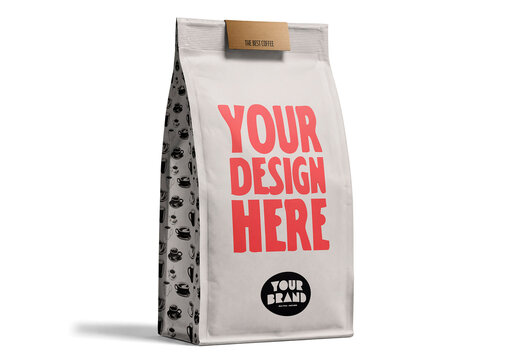 Coffee Bag Packaging Mockup PSD