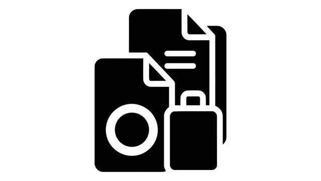 File compression software icon, vector illustration of digital data archiving tool, document with zip or rar archive sym