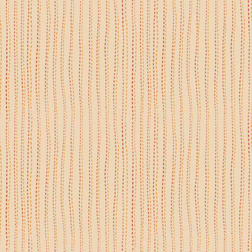 Watercolor hand painted seamless stripe stitch pattern warm beige background with red orange dashed lines.
