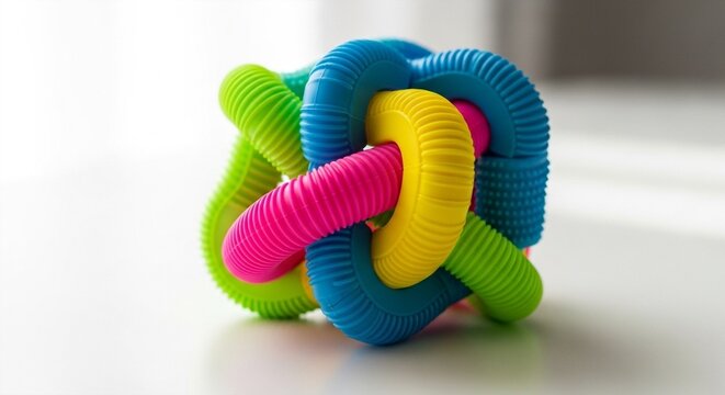 Colorful interlocking tube toy for children and adults, sensory toy, stress relief, fidget toy, autism toy, abstract knot shape