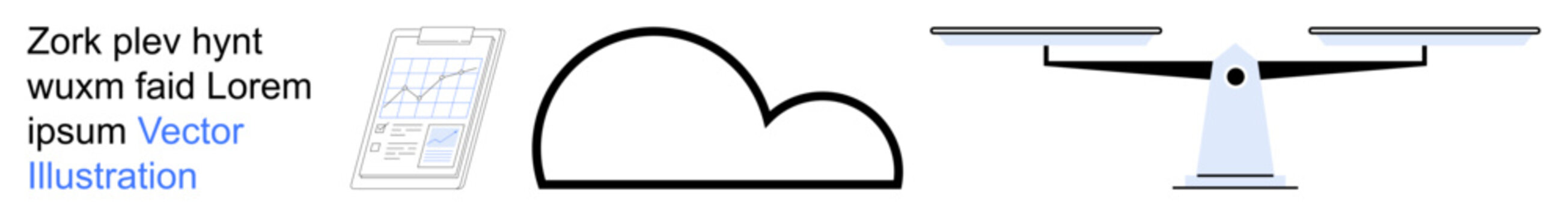 Cloud computing, data management, technology, quadcopter innovation, cloud storage, analytics. A Quadcopter illustration, a cloud icon and a data chart. Cloud computing and drone innovation