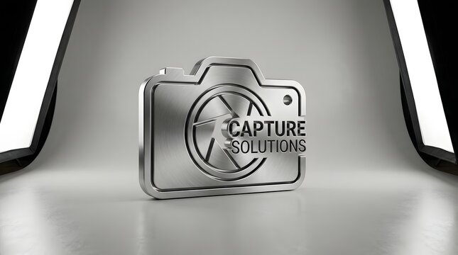 Capture Solutions logo on metal plate.