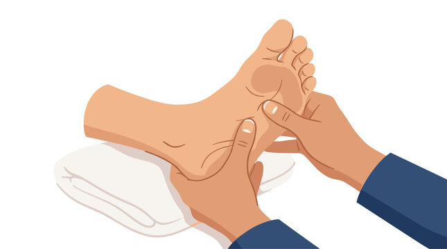 A professional massage therapist applies firm manual pressure to the soft arch of a client's bare foot resting on a clean white towel during a therapeutic relaxation session.
