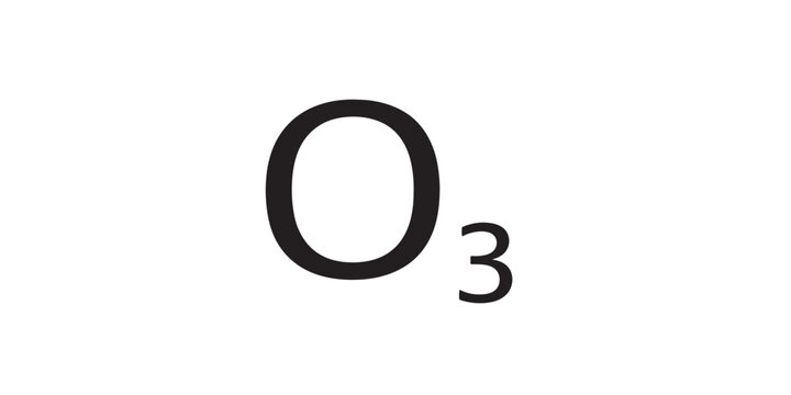 Ozone molecular structure chemical formula.