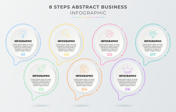 7 Steps Circular Workflow Business Process Infographic. An 7-step circular diagram for complex processes, project management, product lifecycles, or continuous workflows.