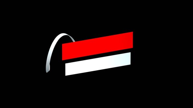 ribbon banner title montage empty reveal effect with alpha channel