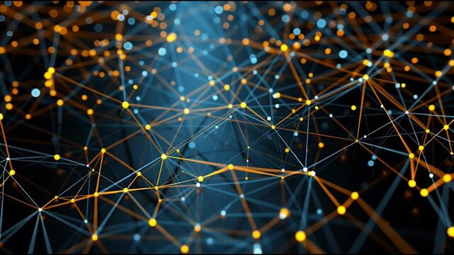 Abstract business connection of lines from nodes It is connected to endless nodes and represents the innovation of communication in the network.abstract innovative cyber security network,