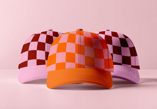 Front View Baseball Cap Collection Mockup