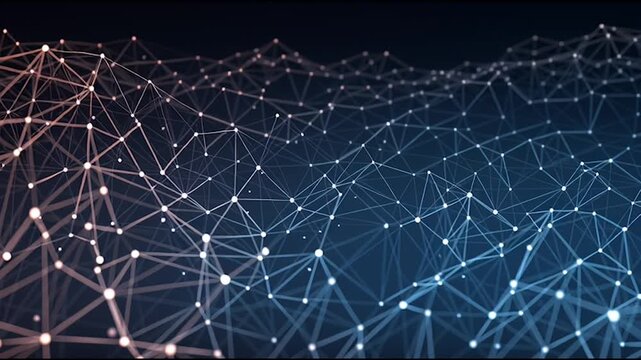 Abstract business connection of lines from nodes It is connected to endless nodes and represents the innovation of communication in the network.abstract innovative cyber security network,