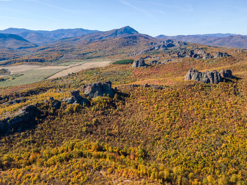 Aerial view of Belogradchik Rocks, Bulgaria