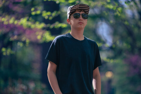 young man jogging in park