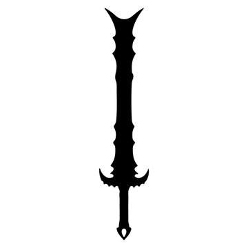 Silhouette of a Spiked Fantasy Sword.