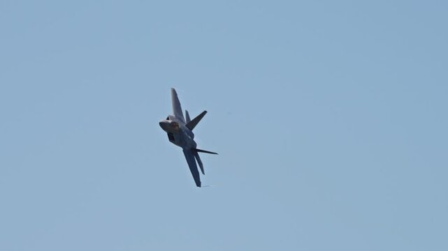 F-22 Raptor Opening Weapons Bay Fly-By