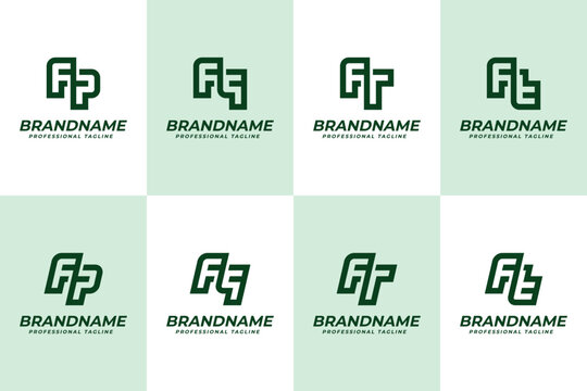 Letters FP FQ FR FT Logo Monogram Set, for PF QF RF TF initials Brand