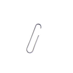 Fototapeta na wymiar Silver Metal Paper Clip, Stationery Clip Isolated