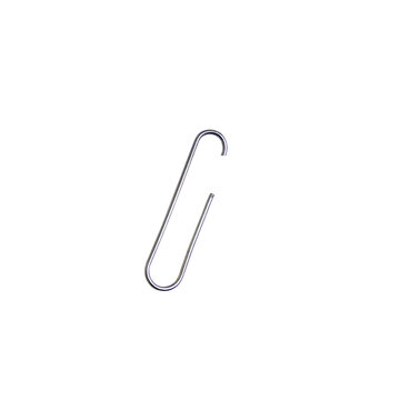 Silver Metal Paper Clip, Stationery Clip Isolated