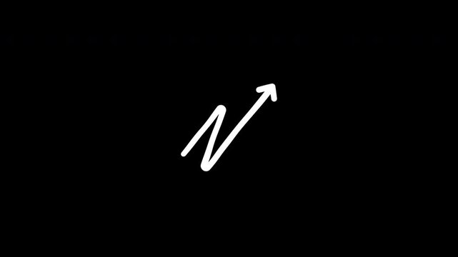 animated Hand drawn marker Arrows on transparent background